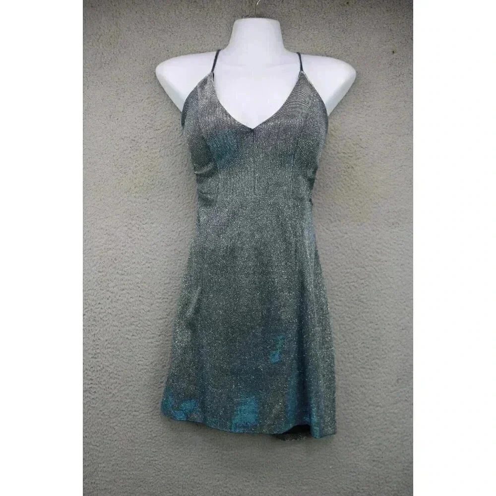 Camille La Vie Iridescent V-Neck‎ Strappy Dress-Size Medium(with flaws)
